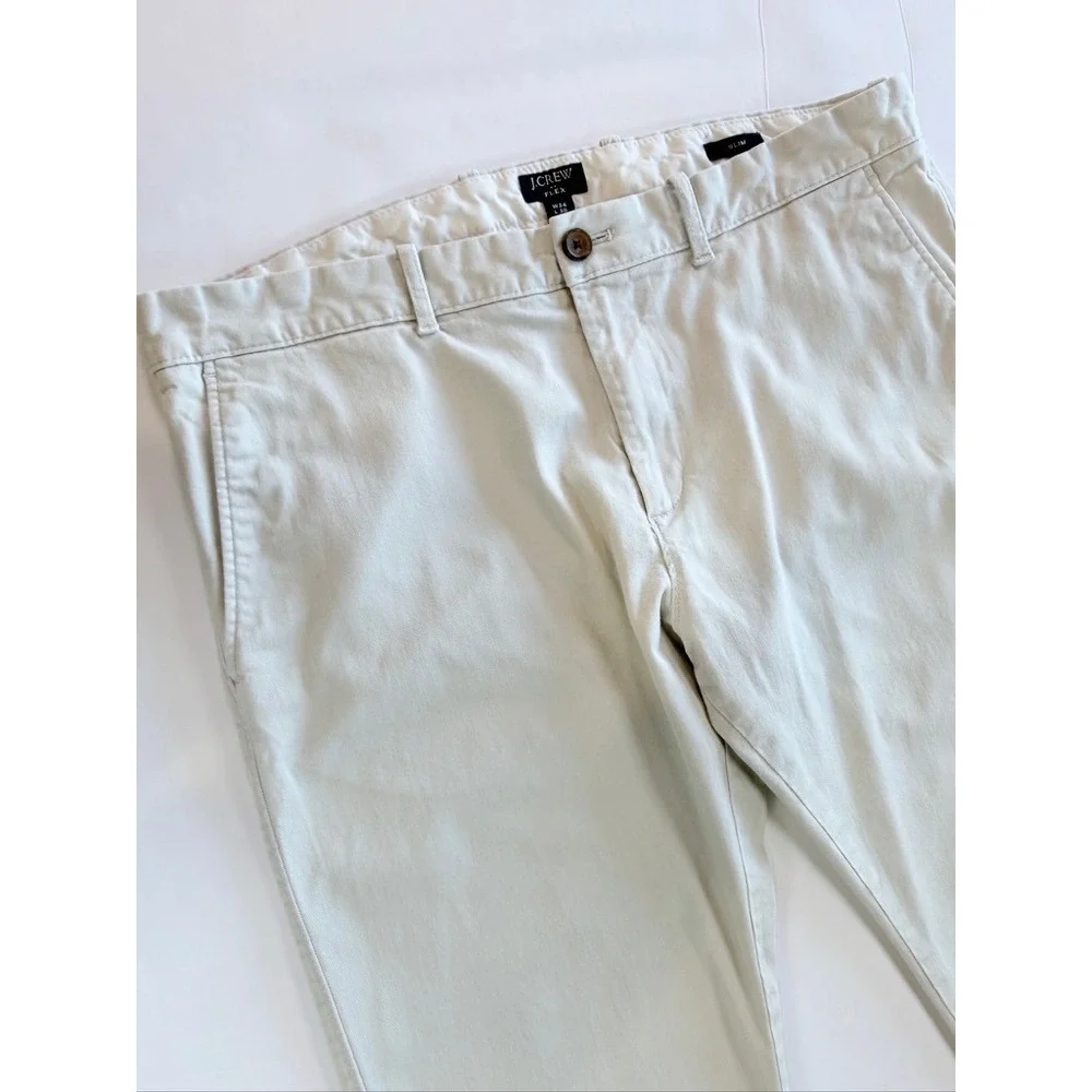 J. Crew Chino Pants Mens‎ 34x30 Beige Flex Slim Fit Re-Imagined H3167